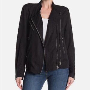 EUC BlankNYC Double Zip Women's Lightweight Black Moto Jacket Size XS